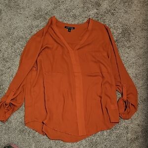 41 Hawthorn Orange Long Sleeve Relaxed Blouse